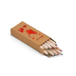 Caixa de cartão com 10 mini lápis de cor Personalizada