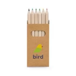 Caixa de cartão com 6 mini lápis de cor Personalizada